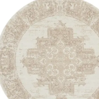 6' Ivory Geometric Runner Rug