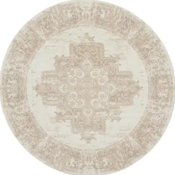 6' Ivory Geometric Runner Rug
