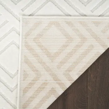 6' Ivory Geometric Runner Rug