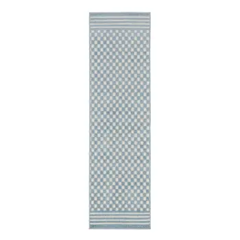 6' Blue Geometric Runner Rug