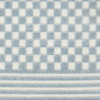 6' Blue Geometric Runner Rug