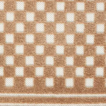 6' Brown Geometric Runner Rug