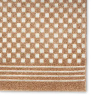 6' Brown Geometric Runner Rug