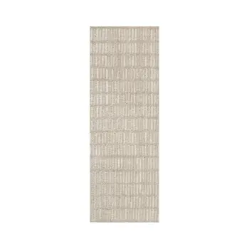 6' Beige Geometric Runner Rug