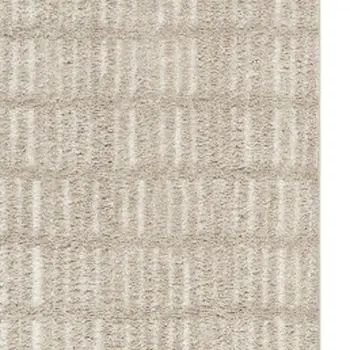 6' Beige Geometric Runner Rug