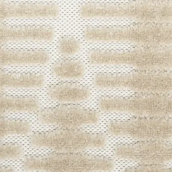 6' Beige Geometric Runner Rug