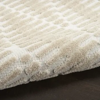 6' Beige Geometric Runner Rug