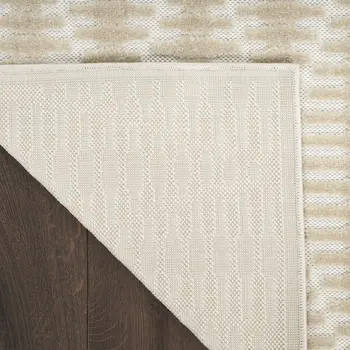 6' Beige Geometric Runner Rug