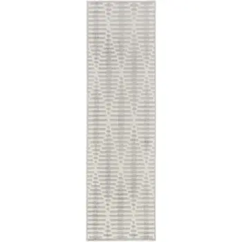 6' Gray Geometric Runner Rug