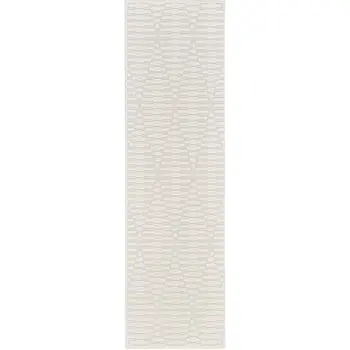 6' Ivory Geometric Runner Rug