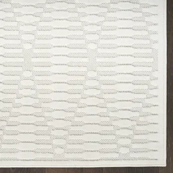 6' Ivory Geometric Runner Rug