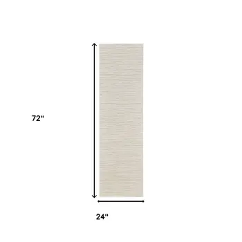 6' Beige Geometric Runner Rug