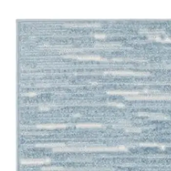 6' Blue Geometric Runner Rug