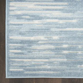 6' Blue Geometric Runner Rug