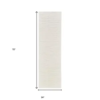 6' Ivory Geometric Runner Rug