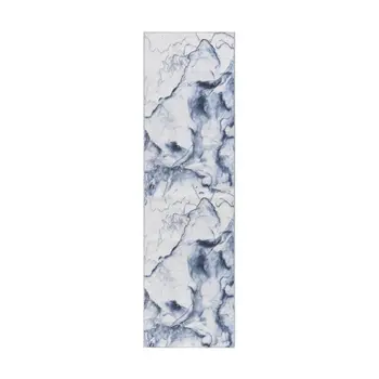 8' Ivory Abstract Power Loom Runner Rug