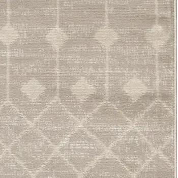 3' X 5' Beige Geometric Power Loom Area Rug