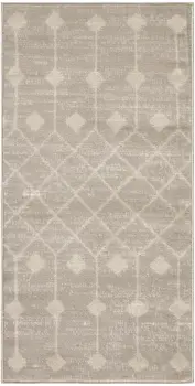 3' X 5' Beige Geometric Power Loom Area Rug