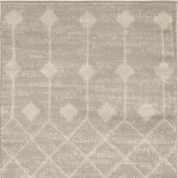 3' X 5' Beige Geometric Power Loom Area Rug