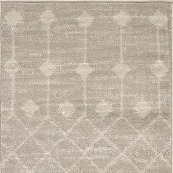 3' X 5' Beige Geometric Power Loom Area Rug