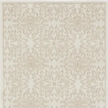 3' X 5' Beige and Ivory Floral Area Rug