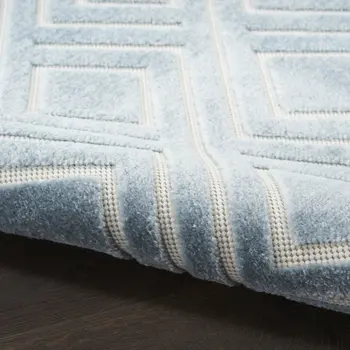 4' X 6' Blue Geometric Area Rug