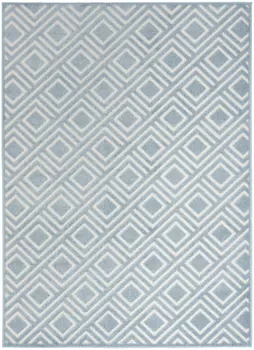 4' X 6' Blue Geometric Area Rug