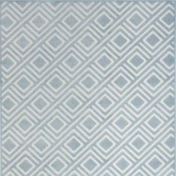 4' X 6' Blue Geometric Area Rug