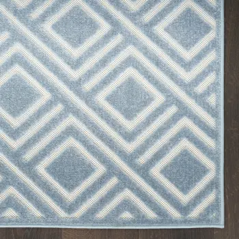 4' X 6' Blue Geometric Area Rug