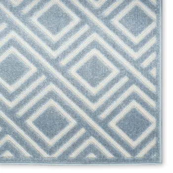 4' X 6' Blue Geometric Area Rug