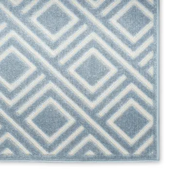 4' X 6' Blue Geometric Area Rug