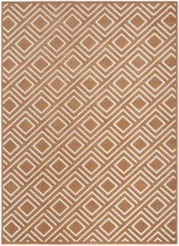4' X 6' Brown Geometric Area Rug