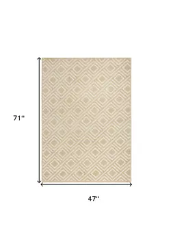 4' X 6' Tan Geometric Area Rug