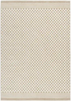 4' X 6' Beige Geometric Area Rug