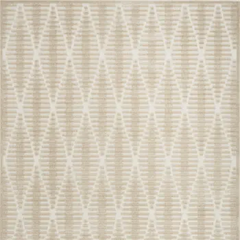 4' X 6' Beige Geometric Area Rug