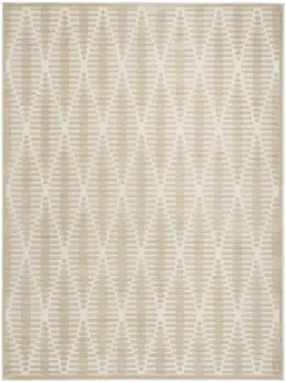 4' X 6' Beige Geometric Area Rug