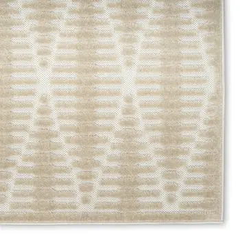 4' X 6' Beige Geometric Area Rug