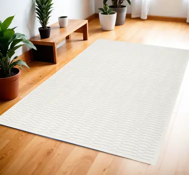 4' X 6' Ivory Geometric Area Rug