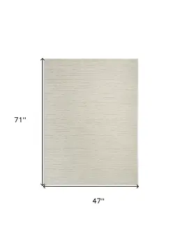 4' X 6' Beige Geometric Area Rug