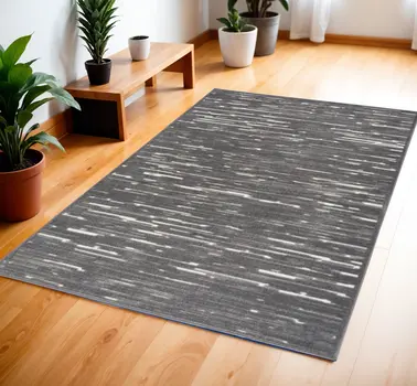 4' X 6' Gray Geometric Area Rug