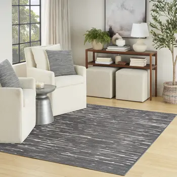 4' X 6' Gray Geometric Area Rug