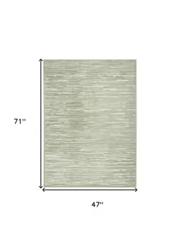 4' X 6' Green Geometric Area Rug