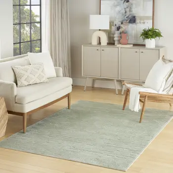 4' X 6' Green Geometric Area Rug