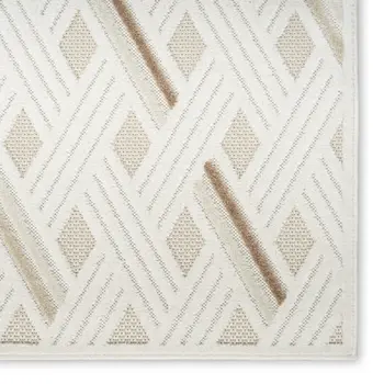 4' X 6' Ivory Geometric Area Rug