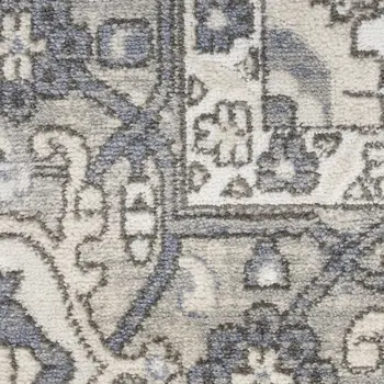 8' Blue Floral Power Loom Round Rug