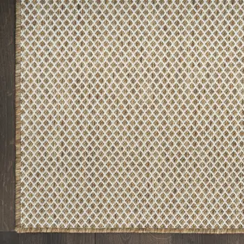 4' X 6' Navy Blue Geometric Indoor Outdoor Area Rug