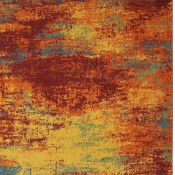 4' X 6' Flame Abstract Indoor Outdoor Area Rug