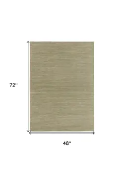 4' X 6' Green And Gold Abstract Indoor Outdoor Area Rug
