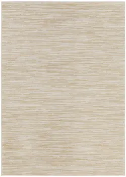 4' X 6' Ivory And Gold Abstract Indoor Outdoor Area Rug