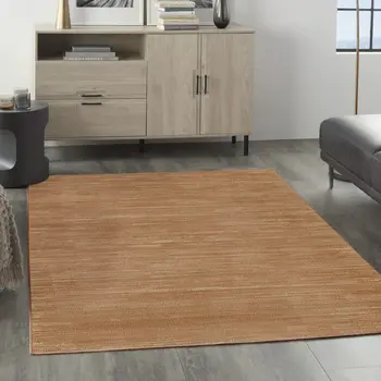 4' X 6' Rust Abstract Indoor Outdoor Area Rug